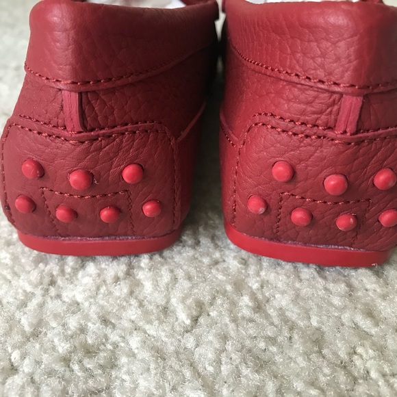 Tod\'s Men\'s Red Leather Slip-On Loafers